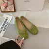 Nuevos zapatos planos de otoño para mujer con punta fina y lazo, zapatos Mary Jane para la noche, mocasines sin cordones