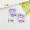 Sombrero de orejas de conejo de dibujos animados de color transparente pequeños accesorios europeos de resina horquilla hecha a mano DIY cuerda para el pelo hebilla de zapato material de joyería para taza