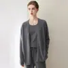 Cardigan de Punto Elegante de Moda para Mujer Konsaini Hilo 100% Cachemir Puro Abrigo Casual Holgado