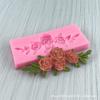 Ferramentas de Cozinha DIY para Assar com Folha Rosa Decoração de Borda de Bolo Fondant Molde de Silicone para Chocolate