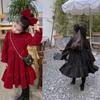 Vestido de Menina para Natal e Ano Novo, Veludo com Adição de Lã e Laço Espesso, Vestido Princesa, Novo Estilo de Inverno 26