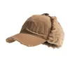Gorro de Felpa de Color Sólido Estilo Americano con Protección para las Orejas Invierno Unisex Retro Coreano Gorro de Piloto Moderno Fresco Cálido Gorro de Esquí