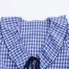 Ropa Europea y Americana Transfronteriza Aliexpress Popular Camisa Decorativa a Cuadros Pequeños en Capas