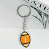 Llaveros creativos de PVC, accesorios temáticos deportivos, adornos en forma de pelota y dijes para mochila - pequeños regalos de goma blanda, disponibles para venta al por mayor