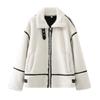 Outwear Europeu e Americano de Outono e Inverno Lã de Cordeiro Europeu e Americano para Mulheres Motoqueiro Pele Tudo-Em-Um Motoqueiro Outwear Grosso para Mulheres