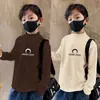 Y2579 # 2025 Nueva Camiseta Térmica de Manga Larga para Niños Primavera y Otoño Camiseta Base de Cuello Medio Alto para Niños Top Elegante para Niños