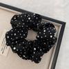Anel de Cabelo Diamante Preto Luxo Acessível Feminino Intestino Grosso Sofisticado Simples Versátil Elegante Faixa de Cabelo Rabo de Cavalo Acessório de Cabelo