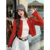 Cárdigan suéter gris, estilo delgado, para mujer, nueva colección otoño/invierno 2026, cuello redondo, top de punto de manga larga