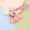 Llavero de Perro de Cuero Lindo Dibujo Animado Bulldog Francés Colgante para Bolso Accesorio Pequeño Regalo Adorno Colgante Creativo