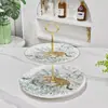 Plato de Fruta de Doble Capa de Porcelana Fina Leopardo de la Jungla Vintage para el Hogar Bandeja para Meriendas de la Hora del Té de la Tarde Soporte para Postres Venta Directa desde la Fábrica Fuente