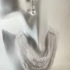 Collar de Moda Transfronterizo Europeo y Americano con Múltiples Capas de Perlas, Pendientes y Collar de Perlas Estilo Retro Francés Barroco, Juego de Joyería