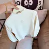 Camiseta Base de Moda para Niñas de Primavera y Otoño, Camiseta de Dibujos Animados con Volantes de Terciopelo Engrosado, Estilosa, Personalizada, Tendencia Coreana para Niños