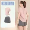 Conjunto de Ropa para Pilates Yoga Camiseta de Manga Corta de Gama Alta Secado Rápido para Mujer Primavera Adelgazante Moldeador Corporal Top Deportivo Ropa de Fitness