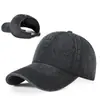 Boné de baseball de brim vazado de verão feminino versátil casual masculino simples boné de sol