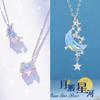 Set de Collar de Tres Piezas de Estrella y Luna de Miel para Mejores Amigas Estudiantes, Regalo de Cumpleaños Versátil de Amor, Envío Directo de Una Pieza, Fresco y Dulce