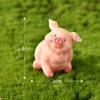 Porquinho Fofo Micro Paisagem Artesanato em Resina Pequenos Enfeites Acessórios de Chaveiro Boneca Porco do Zodíaco
