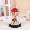Rosa de folha de ouro flor de vidro capa luz noturna flor eterna Lâmpada LED caixa de presente ornamentos de flor Tanabata Dia dos Namorados presente