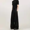Calça pantalona plissada tridimensional, design solto, calça reta casual para primavera e outono, sem amassar, para homens e mulheres