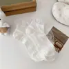 Calcetines Cortos de Encaje Color Sólido Estilo Japonés para Tobillo al por Mayor Dulces Transpirables de Malla Sin Costuras Calcetines Finos para Mujer