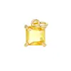 Lujo ligero moda transfronteriza DIY accesorios para joyería colgante de piedra de nacimiento cuadrada circonita collar pulsera accesorio charm