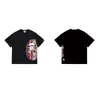 26 nuevas camisetas de manga corta holgadas de estilo japonés de marca de moda para comercio exterior transfronterizo, con estampado de bloques de color y cabeza de mono lateral, unisex