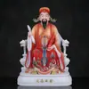 Estátua do Imperador Wenchang de Mármore Branco Imitado Zitong Estrela Wenqu Enfeites para Adoração em Casa Artesanato da Estrela Wenqu