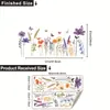 Papel de Parede de Plantas e Flores, Grama e Plantas Verdes, Adesivos de Borboleta, Pintura Decorativa de Rodapé para Sala de Estar e Quarto de Casa, Adesivos de Parede de PVC