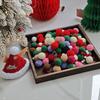 Bola de pelúcia árvore de natal vestir-se diy natal bola de pelo vermelho branco verde cor mista material feito à mão acessórios 3cm cor