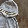 Cardigan con Capucha de Punto de Doble Capa con Diseño Deshilachado, Falso Dos Piezas, Nuevo para Otoño e Invierno, Estilo Ins, Sudadera de Moda