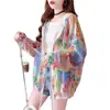 Ropa de Protección Solar de Seda de Hielo para Ciclismo para Mujer, Nuevo Estilo de Verano, Transpirable, Delgada, Holgada, Talla Grande, Ropa de Protección Solar, Chaqueta Cardigan Deportiva, Moderna