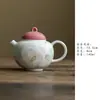 Tetera de Cerámica con Diseño de Loto y Pez Pintado a Mano, Gaiwan, Taza de Té, Juego de Té, Juego de Té Kung Fu Estilo Fresco Caja de Regalo