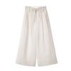 Terno de Linho Baishi Wangtiansi Feminino de Verão Calça Casual de Cintura Alta Colete Moda Preguiçosa Conjunto Completo