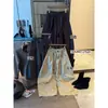 Calça larga de perna ampla Su Xinlan/YOUMO Outono estilo coreano casual versátil modeladora curva 1762 (com cordão na cintura)