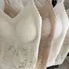 Camisola de encaje de deseo puro estilo francés, una pieza sin costuras con copas fijas, push-up, adecuada tanto para llevar por dentro como por fuera, de longitud media con un hermoso diseño en la espalda