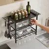Prateleira de Armazenamento de Cozinha Transfronteiriça, Escorredor de Louça Doméstico Multifuncional, Prateleira de Pia Multicamadas, Porta-Temperos