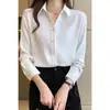 5 Cores Foto Real Camisa Manga Longa Roxa Design Feminino Senso de Design Nicho Camisa de Acetato 26 Novo Estilo Camada Interna Top Francês