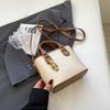 Bolsas Femininas, Bolsas de Mão Femininas Modernas e Estilosas, Bolsas de Ombro Femininas de Inverno Novas, Bolsas Balde Transversais de Cor Contrastante Estilo Coreano