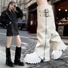 Botas Altas Negras de Pierna Delgada para Mujer 2026 Otoño Nuevo Suela Gruesa Alargadoras Botas Largas Chica Atrevida Botas Altas de Montar