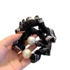 Goma para el pelo de cuadros con encaje y volantes, diadema elástica juvenil y elegante