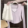 Nueva prenda de seda helada ajustada para mujer, modelo 2024, con protección solar UPF50+. Ropa de verano con protección solar para lucir un look adelgazante y con protección UV para mujer.