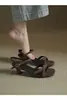 Sandálias Retrô de Salto Fino Estilo Francês para Mulheres, Novidade de Verão 2026 Nicho Sandálias Femininas de Salto Bloco Bico Quadrado Abertas de Tira Única