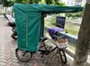 Triciclo Humano con Cubierta para la Lluvia, Parasol y Toldo para Recoger y Dejar Niños