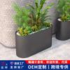 Maceta cilíndrica de metal para flores, para uso comercial en carreteras, para uso transfronterizo, para exteriores, de acero inoxidable y hierro