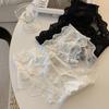 Ropa interior de encaje francés puro y sexy para mujer, entrepierna de algodón, nuevos calzoncillos de encaje satinado para niñas y damas