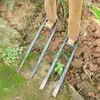 Azada forjada a mano de dos púas azada azada azadonando tierra azada tierra rural desbrozando zanja azada de acero al manganeso volteo de tierra agrícola punta afilada