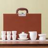 Gordura de Sebo Porcelana Branca Jade Conjunto Completo de Chá Conjunto Completo de Chá Kung Fu Doméstico Cerâmica Presentes Atacado Evento Festival do Meio Outono Pequenos Presentes