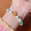 Pulsera Labubu, Pulsera Labubu de Moda, Pulsera de Piedra Ojo de Tigre, Doble Círculo, Nicho de Alta Gama Otoño e Invierno