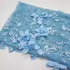 Tecido bordado em malha tridimensional floral feito à mão, tecido bordado para vestido Hanfu, cheongsam em várias cores