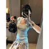 Traje Estilo Papel Fino Mochie: Suéter Tricotado Elegante com Mangas que Cobrem os Ombros, Gola U, Ajuste ao Corpo, Tecido de Seda de Gelo com Textura Ondulada e Contas Mq1334