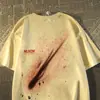 Camiseta Tendência Retro Estilo Americano com Estampa de Meteoro de Manga Curta para Mulheres e Homens, Nova Popular de Verão 2026, Top Soltinho para Casal
